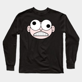 Funny and Hilarious Face with Goofy Doodle Eyes Long Sleeve T-Shirt